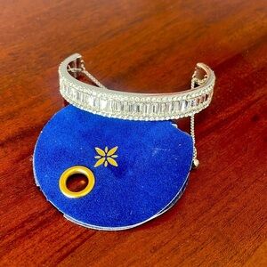 Target bracelet Silver Cuff baguette adjustable fashion jewelry New